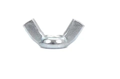 Wing nut for Hex bolt with hexagonal head isolated on white background. Stock Photos