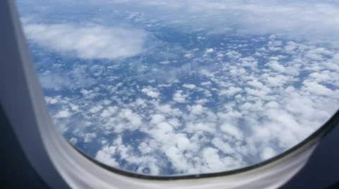 Wing of passenger airplane - the view through the window Stock Footage 52115411