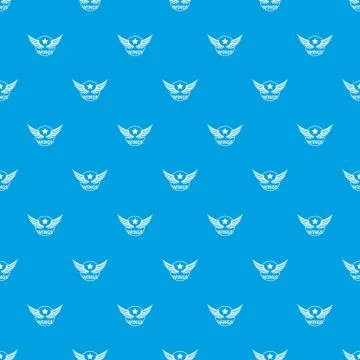 Wing pattern seamless blue Illustrazione stock