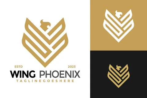 Wing Phoenix logo design vector symbol icon illustration 스톡 일러스트