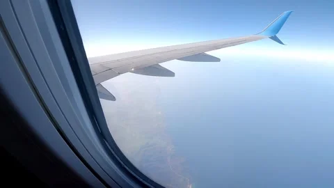 The wing of the plane and Turkey at the bottom Stock Footage 266908704