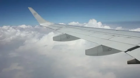 Wing of a plane Stock Footage 20458471