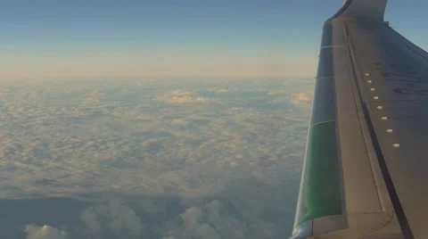 Wing of plane Stock Footage 64092397