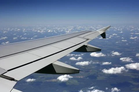 Wing of the plane Stock Photos