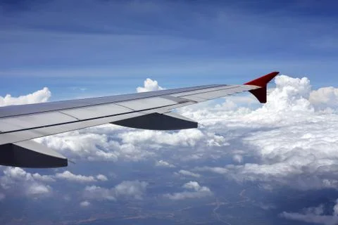 Wing of the plane Stock Photos
