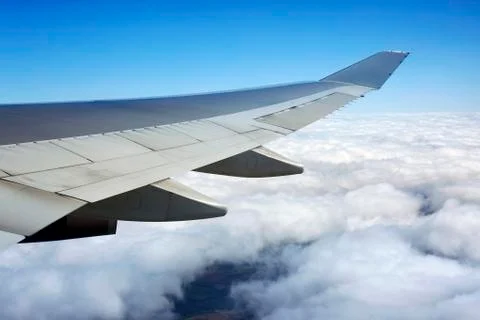 Wing of the plane Stock Photos
