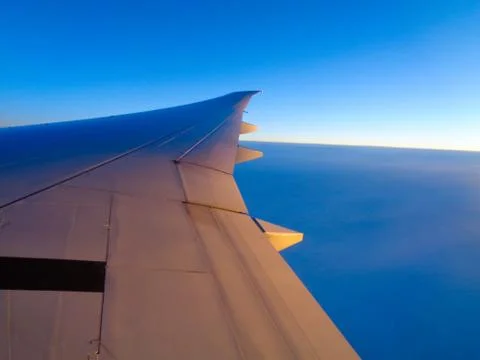 Wing from the plane Stock Photos
