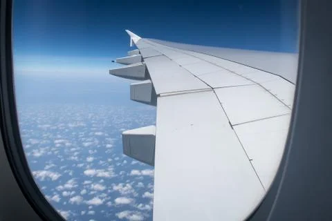 Wing of plane Stock Photos