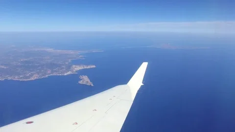 Wing of the plane on sky background Stock-Footage 71454779