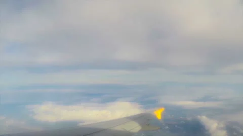 Wing of A Plane In The Sky 库存影片 95574468
