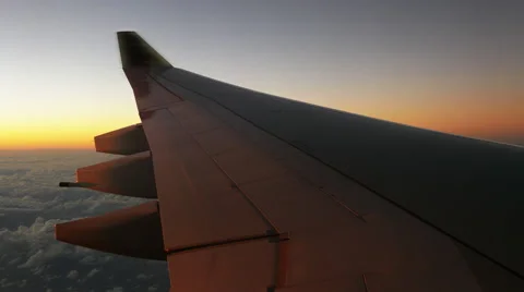 Wing of the plane in a window Video stock 50189983