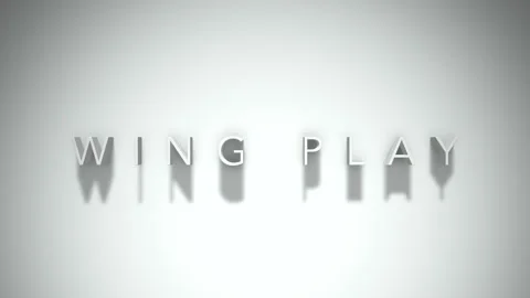 Wing play 3D title animation with shadows on a white background Stock Footage 297053868