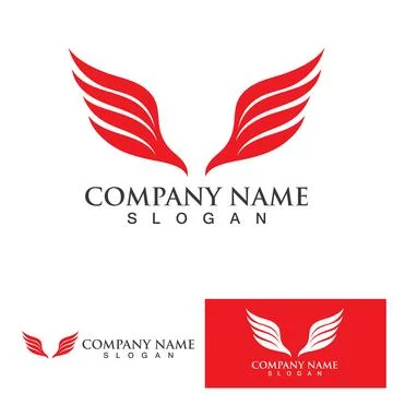 Wing red bird  Logo Template vector Stock Illustration