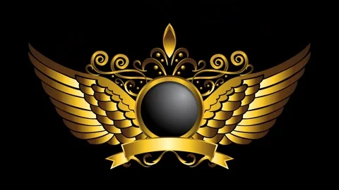 Wing shape floral 3d opening logo Stock Footage 291601207