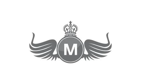Wing Shield Crown Initial M Stock-Illustration