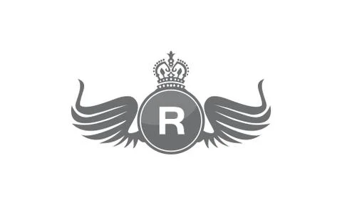Wing Shield Crown Initial R Stock-Illustration