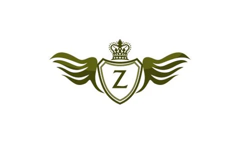 Wing Shield Crown Initial Z Stock-Illustration