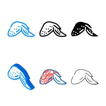 Wing simplified with two phalanges color icon vector Stock Illustration