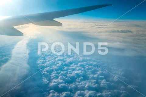 The wing in the sky on the background of the cloud Stock Photos