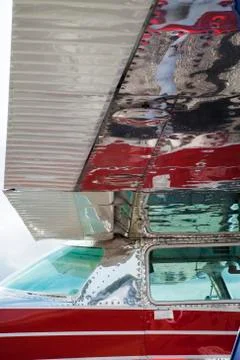 Wing of on small airoplane Stock Photos