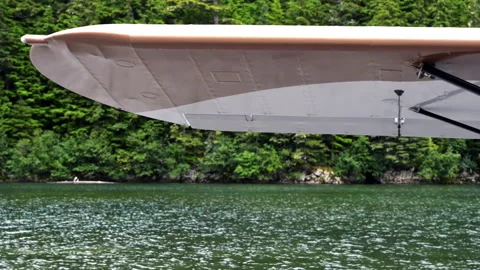 Wing of Small Plane Moored On A Lake, Cordova, Alaska Stock Footage 331745641