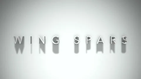 Wing spars 3D title animation with shadows on a white background Stock Footage 297382868