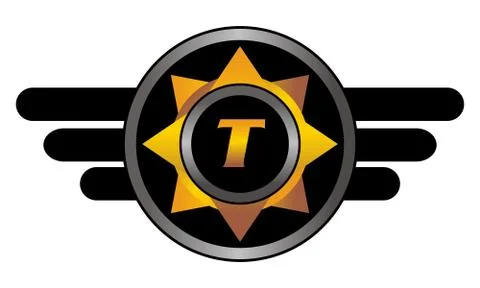 Wing Star Letter T Stock-Illustration