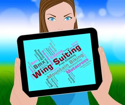 Wing Suiting Indicates Sky Divingsky Diver And Parachute Stock Illustration