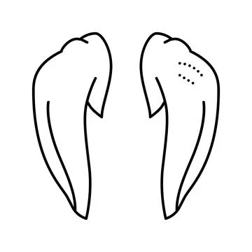 Wing tip chicken line icon vector illustration Stock Illustration