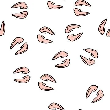 Wing tip chicken vector seamless pattern Stock Illustration