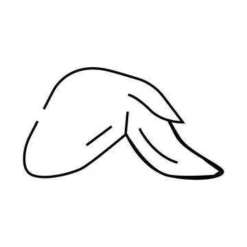 Wing with two phalanges line icon vector illustration Stock Illustration