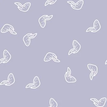 Wing with two phalanges line vector seamless pattern Stock Illustration