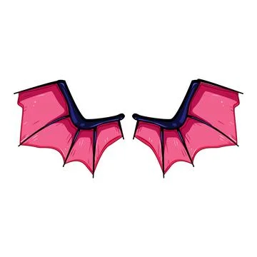 Wing wings dragon cartoon vector illustration Illustrazione stock