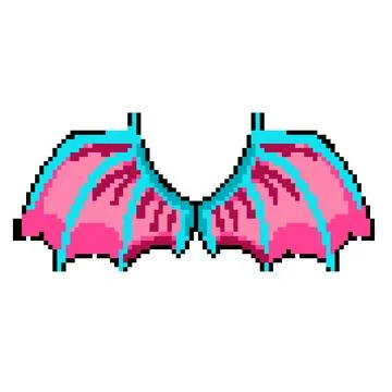 Wing wings dragon pixel art vector illustration Illustrazione stock