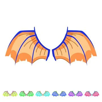 Wing wings dragon vector cartoon graphic Stock Illustration