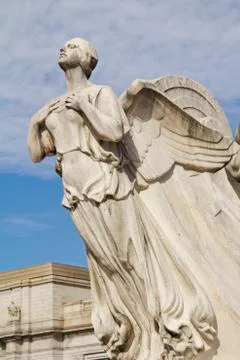 The winged Angle figure of Discovery Statue in Washington, DC Stock Photos