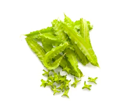 Winged bean an isolated on white background Stock Photos