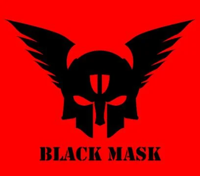 Winged black mask Stock Illustration