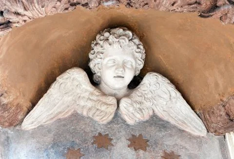 Winged Cherub Statue Stock Photos