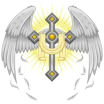 Winged christian cross vector design Stock-Illustration