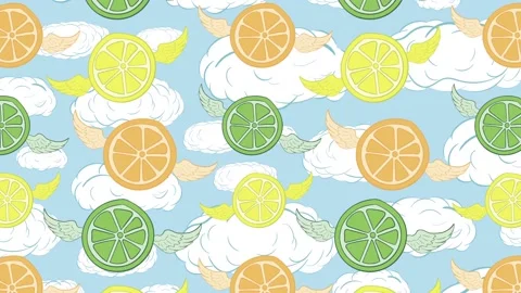 Winged citruses and sky Stock Footage 93582906