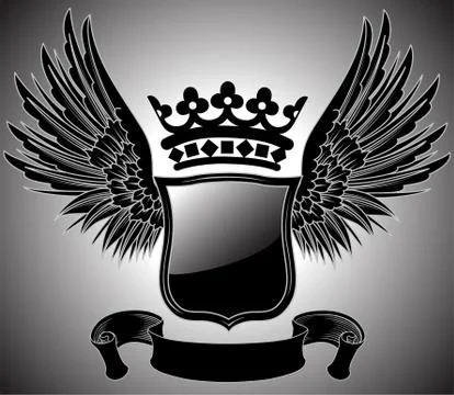 Winged Coat of Arms Illustrazione stock