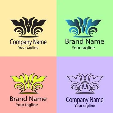 Winged Crest Emblem logo Illustrazione stock