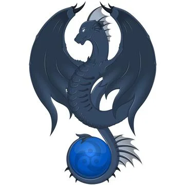 Winged Dragon Vector Design イラスト素材