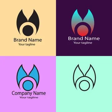 Winged Flame Emblem Logo Stock Illustration