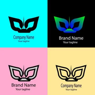 Winged Focus Point logo design Stock Illustration