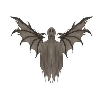 Winged Ghost Illustration Stock Illustration