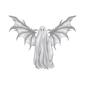 Winged Ghost Illustration Stock Illustration
