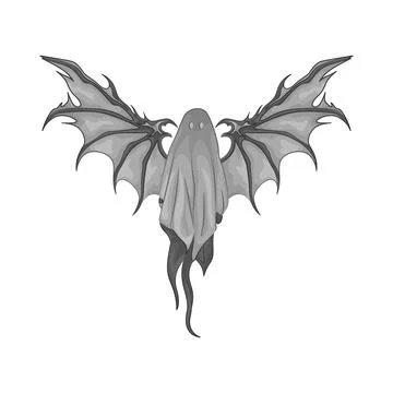 Winged Ghost Illustration Stock Illustration