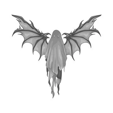 Winged Ghost Illustration Stock Illustration